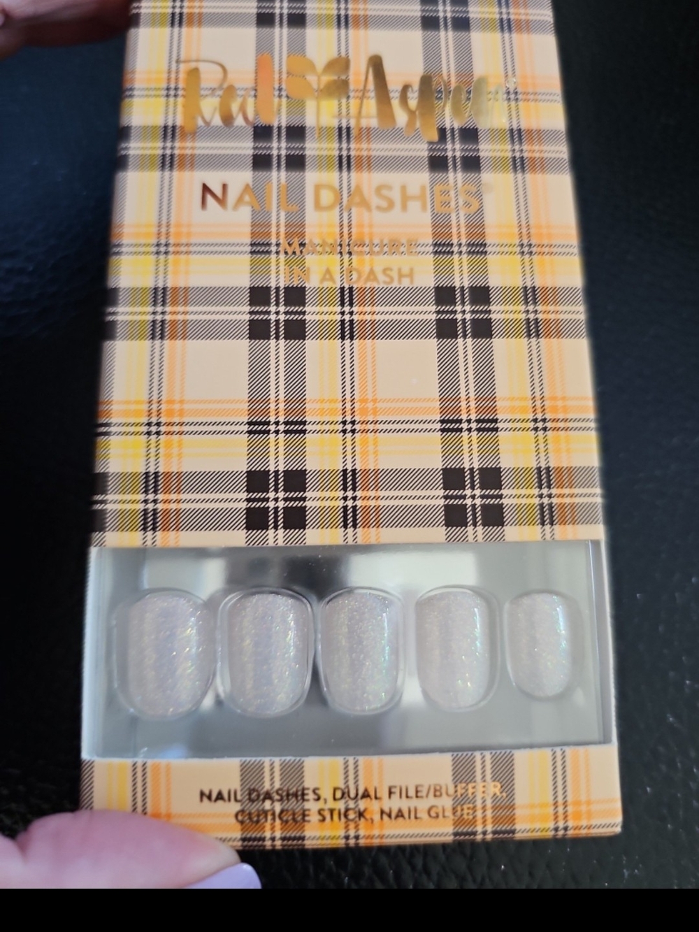 Red Aspen Harvest blessings Bexky Iridescent Press-On Nails Dashes White